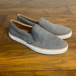 UGG Jass Women's Suede Leather Slip-Ons Size 7.5 Grey Taupe Color